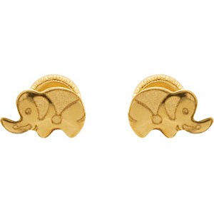 Youth Elephant Earrings with Safety Backs & Gift Box -90002759