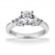 14k White Gold Three Stone Diamond Engagement Or Anniversary Ring Containing 0.5 Carats Of Diamonds In Hi Color And Si1-si2 Clarity