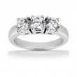 14k White Gold Three Stone Diamond Engagement Or Anniversary Ring Containing 1.5 Carats Of Diamonds In Hi Color And Si1-si2 Clarity