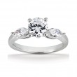 14k White Gold Three Stone Diamond Engagement Or Anniversary Ring Containing 0.5 Carats Of Diamonds In Hi Color And Si1-si2 Clarity
