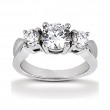 14k White Gold Three Stone Diamond Engagement Or Anniversary Ring Containing 0.7 Carats Of Diamonds In Hi Color And Si1-si2 Clarity