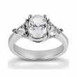Platinum Three Stone Diamond Engagement Or Anniversary Ring Containing 0.8 Carats Of Diamonds In Gh Color And Vs Clarity