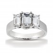 14k White Gold Three Stone Diamond Engagement Or Anniversary Ring (mounting Only, Does Not Include Any Diamonds)