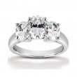 14k White Gold Three Stone Diamond Engagement Or Anniversary Ring Containing 0.5 Carats Of Diamonds In Hi Color And Si1-si2 Clarity