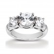 14k White Gold Three Stone Diamond Engagement Or Anniversary Ring Containing 0.5 Carats Of Diamonds In Hi Color And Si1-si2 Clarity