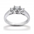 14k White Gold Three Stone Diamond Engagement Or Anniversary Ring Containing 0.34 Carats Of Diamonds In Hi Color And Si1-si2 Clarity
