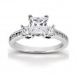 14k White Gold Three Stone Diamond Engagement Or Anniversary Ring Containing 0.49 Carats Of Diamonds In Hi Color And Si1-si2 Clarity