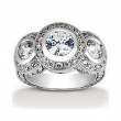 14k White Gold Three Stone Diamond Engagement Or Anniversary Ring Containing 1.84 Carats Of Diamonds In Hi Color And Si1-si2 Clarity