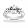 14k White Gold Three Stone Diamond Engagement Or Anniversary Ring Containing 0.8 Carats Of Diamonds In Hi Color And Si1-si2 Clarity