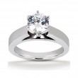 14k White Gold Classic Solitaire Diamond Engagement Ring