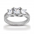 14k White Gold Three Stone Diamond Engagement Or Anniversary Ring Containing 1.02 Carats Of Diamonds In Hi Color And Si1-si2 Clarity