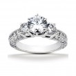 14k White Gold Three Stone Diamond Engagement Or Anniversary Ring Containing 1.61 Carats Of Diamonds In Hi Color And Si1-si2 Clarity