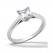14k White Gold Classic Solitaire Diamond Engagement Ring Containing 0.01 Carats Of Diamonds In Hi Color And Si1-si2 Clarity