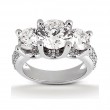 14k White Gold Three Stone Diamond Engagement Or Anniversary Ring Containing 0.6525 Carats Of Diamonds In Hi Color And Si1-si2 Clarity
