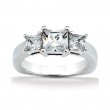 14k White Gold Three Stone Diamond Engagement Or Anniversary Ring Containing 0.8 Carats Of Diamonds In Hi Color And Si1-si2 Clarity