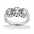 14k White Gold Three Stone Diamond Engagement Or Anniversary Ring Containing 0.86 Carats Of Diamonds In Hi Color And Si1-si2 Clarity