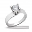 14k White Gold Classic Solitaire Diamond Engagement Ring