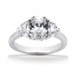 14k White Gold Three Stone Diamond Engagement Or Anniversary Ring Containing 0.7 Carats Of Diamonds In Hi Color And Si1-si2 Clarity