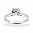 14k White Gold Classic Solitaire Diamond Engagement Ring