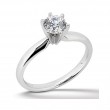 14k White Gold Classic Solitaire Diamond Engagement Ring