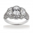 14k White Gold Three Stone Diamond Engagement Or Anniversary Ring Containing 1.87 Carats Of Diamonds In Hi Color And Si1-si2 Clarity