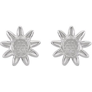 Youth Sunflower Earrings with Safety Backs & Gift Box -90002764