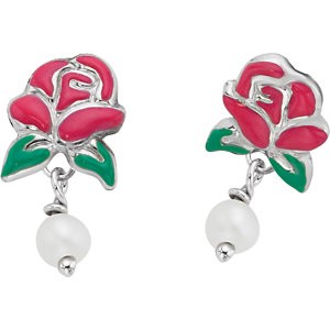 Disney Belle Rose & Pearl Earrings -50015072