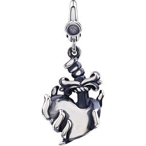 Heart Charm with Dagger & Fire -9000123