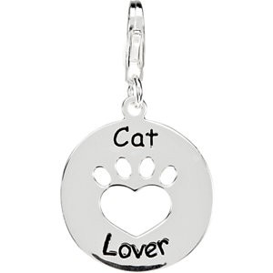Heart U Back Cat Lover Paw Charm -50015449