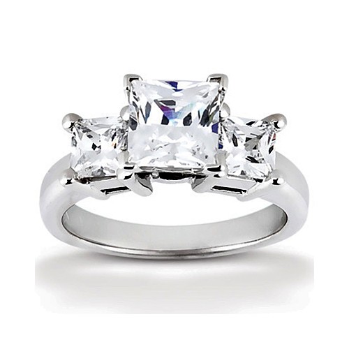 Platinum Three Stone Diamond Engagement Or Anniversary Ring Containing 1 Carats Of Diamonds In Gh Color And Vs Clarity