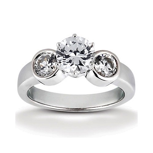 Platinum Three Stone Diamond Engagement Or Anniversary Ring Containing 0.6 Carats Of Diamonds In Gh Color And Vs Clarity