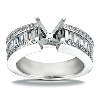 Platinum Diamond Accent Engagement Ring