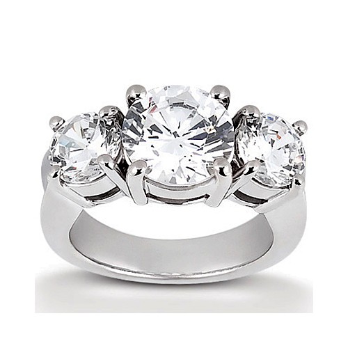 Platinum Three Stone Diamond Engagement Or Anniversary Ring (mounting Only, Does Not Include Any Diamonds)