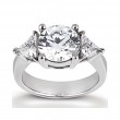 14k White Gold Three Stone Diamond Engagement Or Anniversary Ring Containing 0.8 Carats Of Diamonds In Hi Color And Si1-si2 Clarity