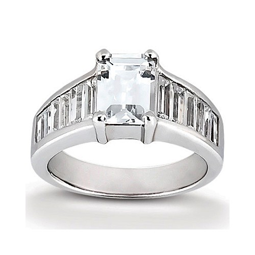 Platinum Diamond Accented Engagement Ring Containing 1.4 Carats Of Diamonds In Gh Color And Vs Clarity