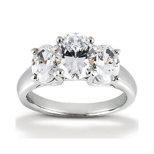 Platinum Three Stone Diamond Engagement Or Anniversary Ring (mounting Only, Does Not Include Any Diamonds)