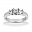 14k White Gold Three Stone Diamond Engagement Or Anniversary Ring Containing 0.34 Carats Of Diamonds In Hi Color And Si1-si2 Clarity