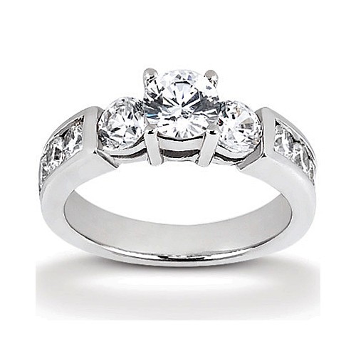 Platinum Three Stone Diamond Engagement Or Anniversary Ring Containing 0.7 Carats Of Diamonds In Gh Color And Vs Clarity