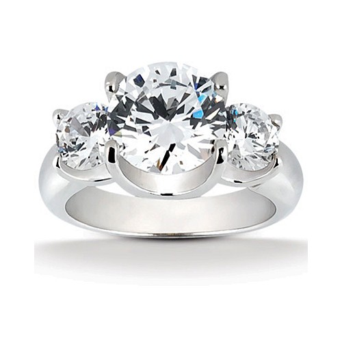 14k White Gold Three Stone Diamond Engagement Or Anniversary Ring (mounting Only, Does Not Include Any Diamonds)