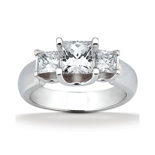 Platinum Three Stone Diamond Engagement Or Anniversary Ring Containing 0.8 Carats Of Diamonds In Gh Color And Vs Clarity