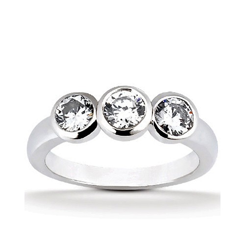 Platinum Three Stone Diamond Engagement Or Anniversary Ring Containing 0.5 Carats Of Diamonds In Gh Color And Vs Clarity