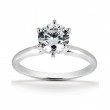 14k White Gold Classic Solitaire Diamond Engagement Ring