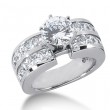 14k White Gold Wide Double Row Scroll Design Semi Mount Ring