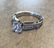 14K White Gold Channel Set Diamond Accent Engagement Ring