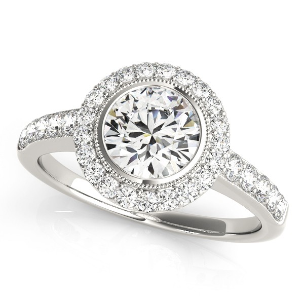 14K Halo Engagement ring