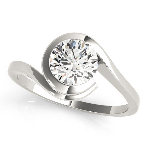 14k white gold bypass engagement ring.