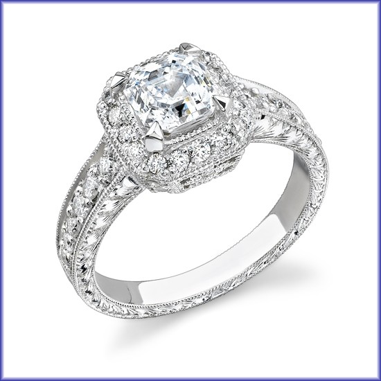 18KW Halo Engagement Ring