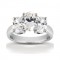 14k White Gold Three Stone Diamond Engagement Or Anniversary Ring (mounting Only, Does Not Include Any Diamonds)