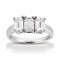 14k White Gold Three Stone Diamond Engagement Or Anniversary Ring (mounting Only, Does Not Include Any Diamonds)