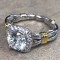 14K White Gold Cushion Halo Engagement Ring